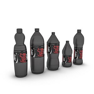 3D model assortment of cola bottles