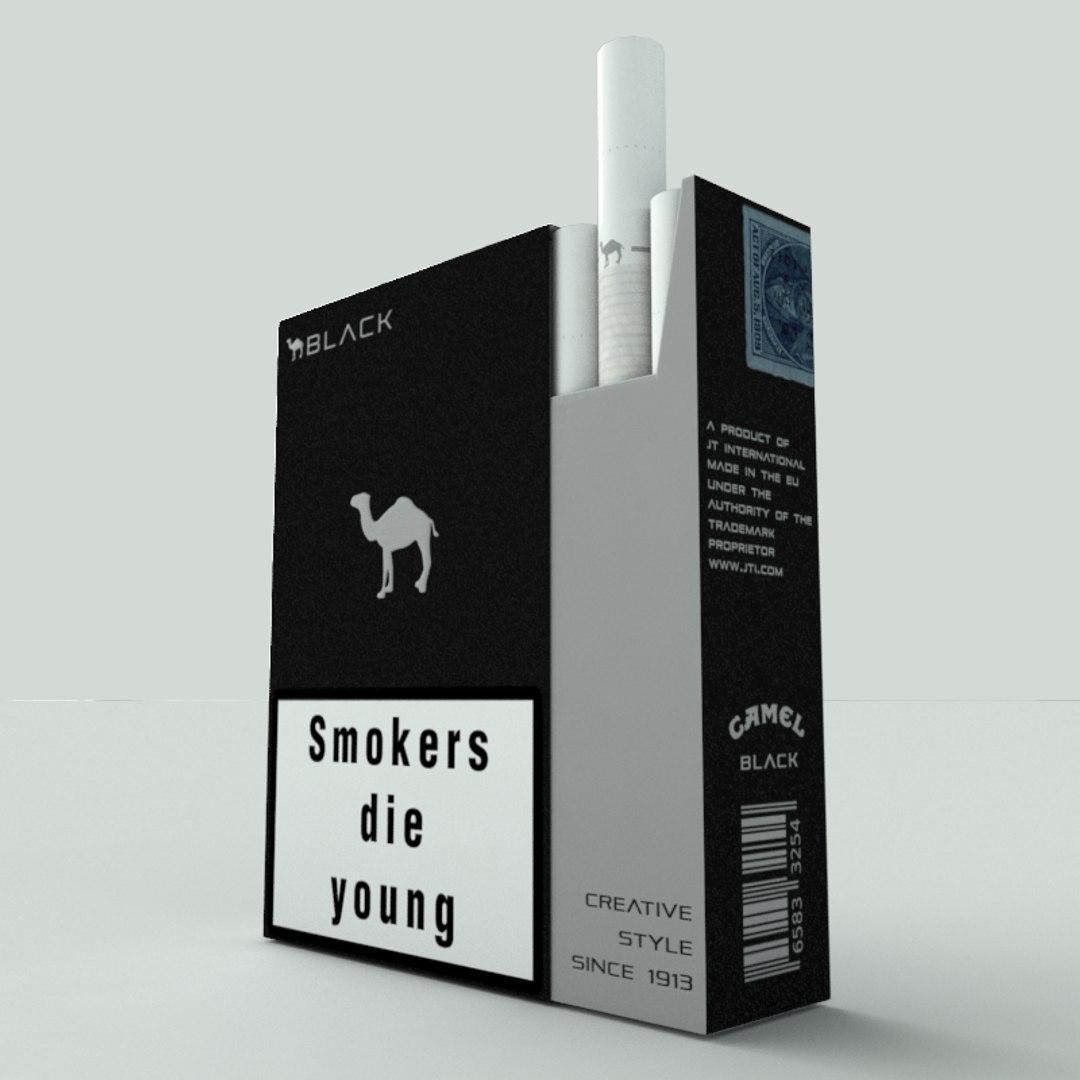 Camel Cigarette Camel Black FiyatÄ± 3d Model Of Pack Camel Black Cigarettes