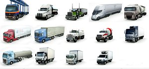 14 Low-Poly Trucks vol1
