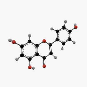 Apigenin Molecule 3D model