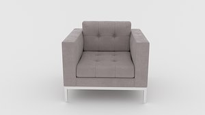 3D velveteen armchair model