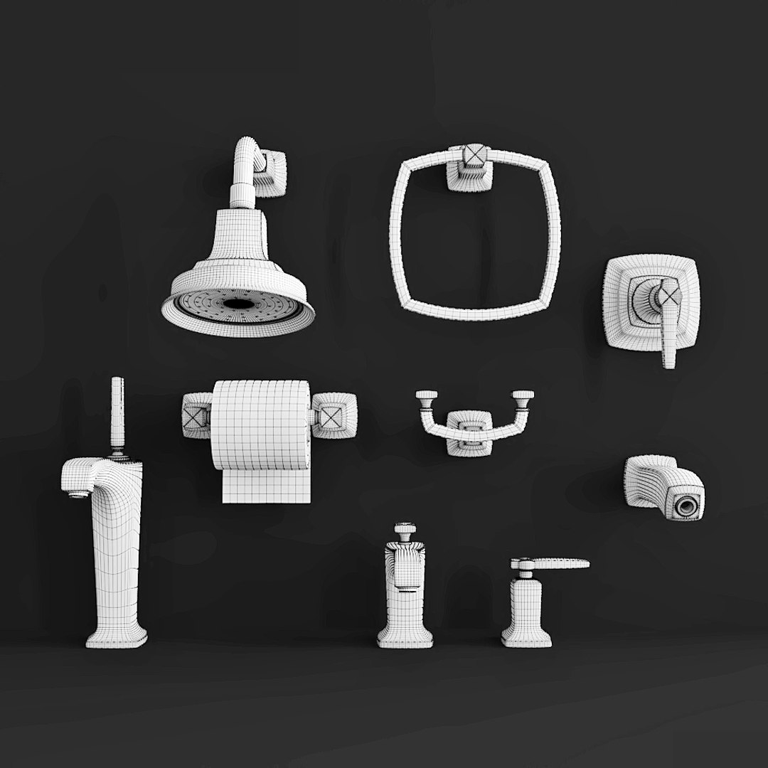 3D Kohler Margaux Faucets TurboSquid 1222277