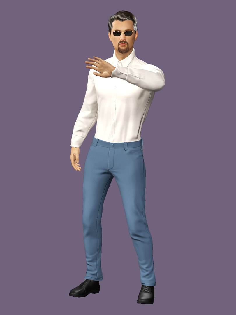Realistic Rigged Style Office Gentleman Character 3D Model 3D Model ...