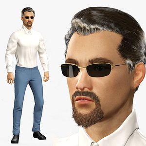 Realistic Rigged Style Office Gentleman  Character 3D Model 3D model