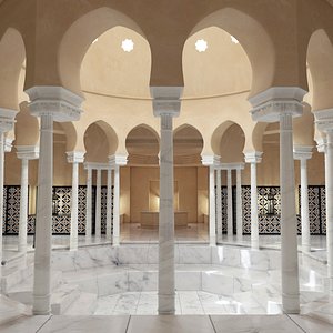 3D Arabic Bath Interior with Empty Pool