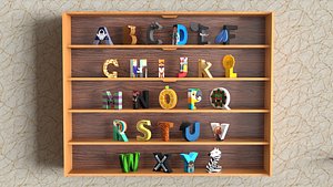 3D Alphabet Letters Model Upper Lowercase ABC for Learning Toys 3D model