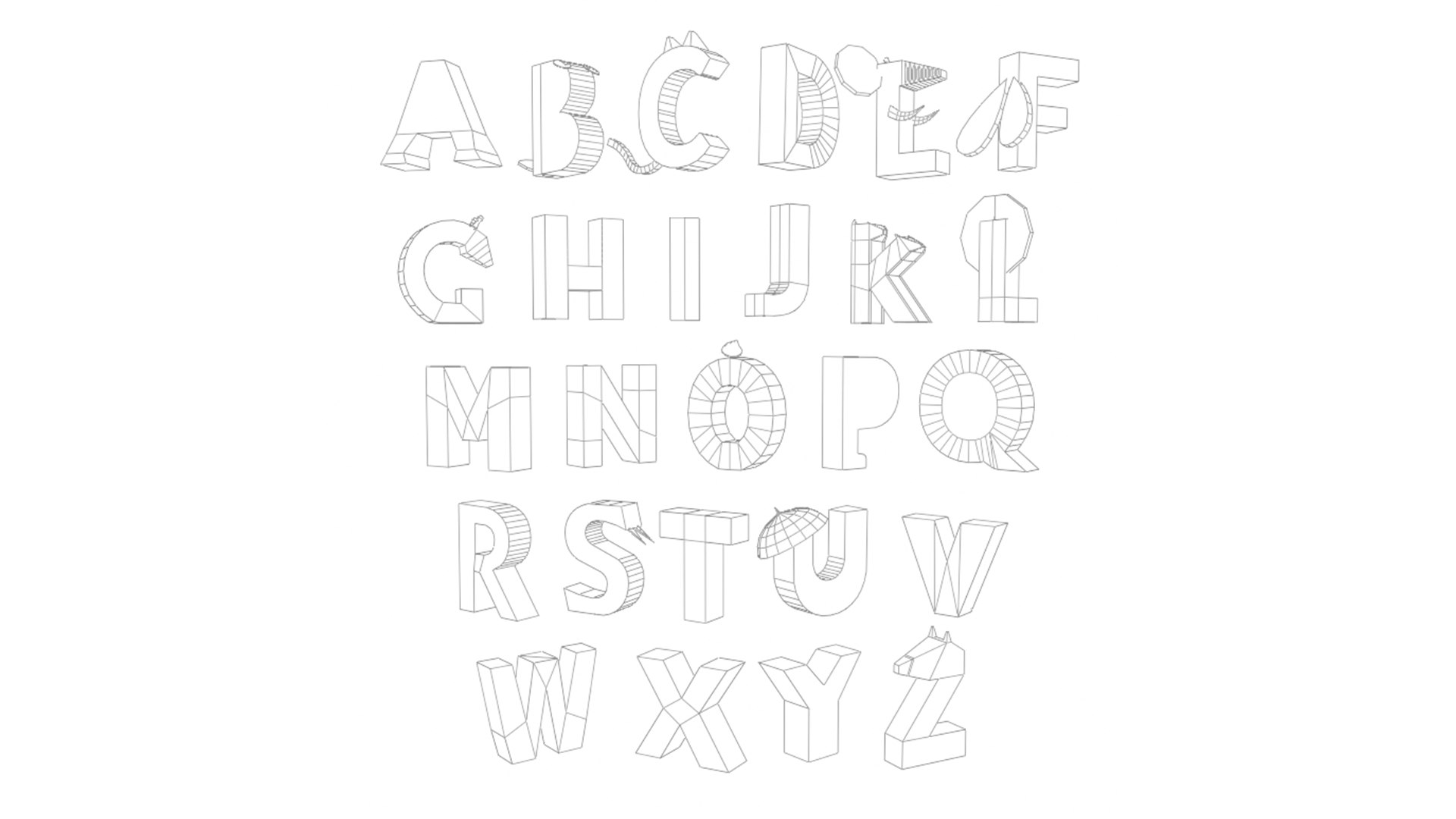 3D Alphabet Letters Model Upper Lowercase ABC For Learning Toys 3D ...