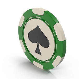 3D spades casino chip