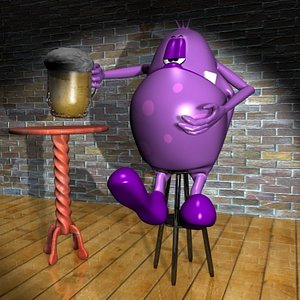 al monster character toon 3d model