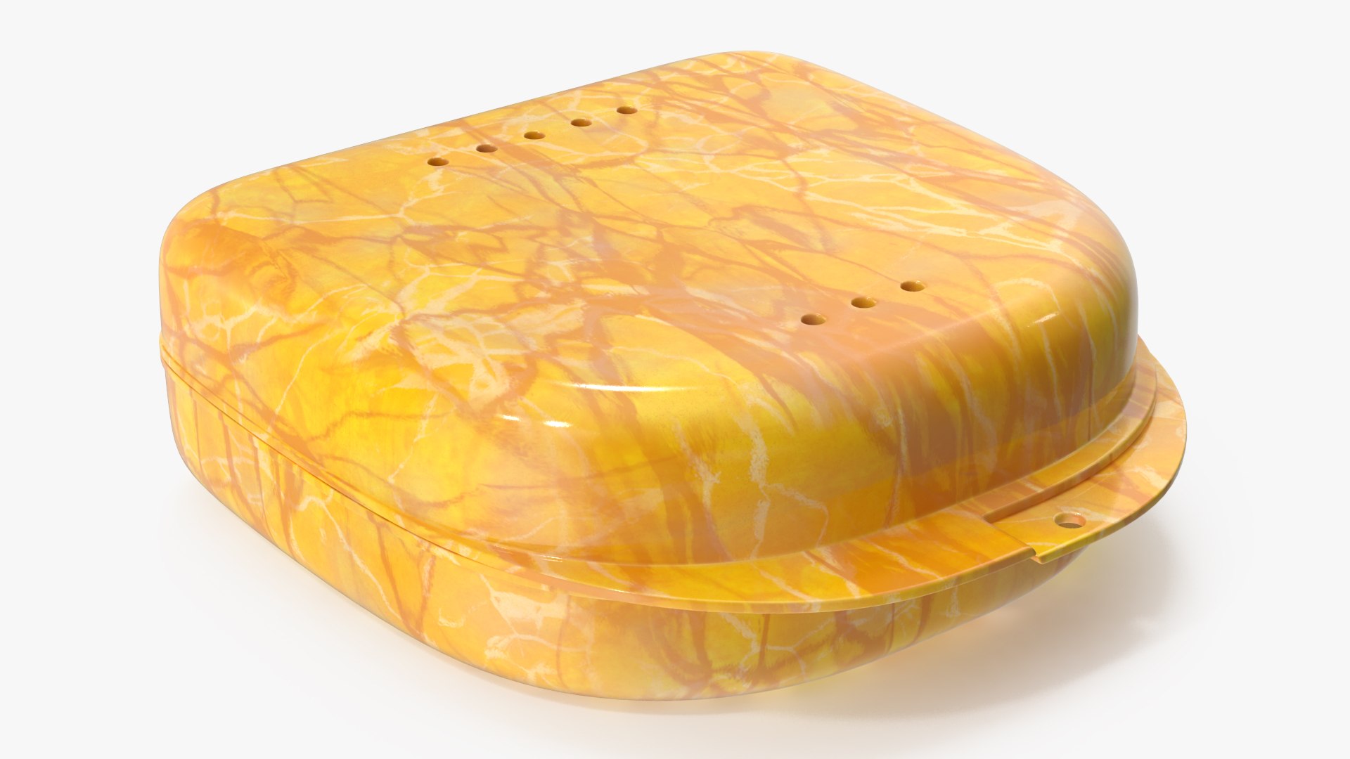 Mouthguard Storage Container Yellow 3D model preview