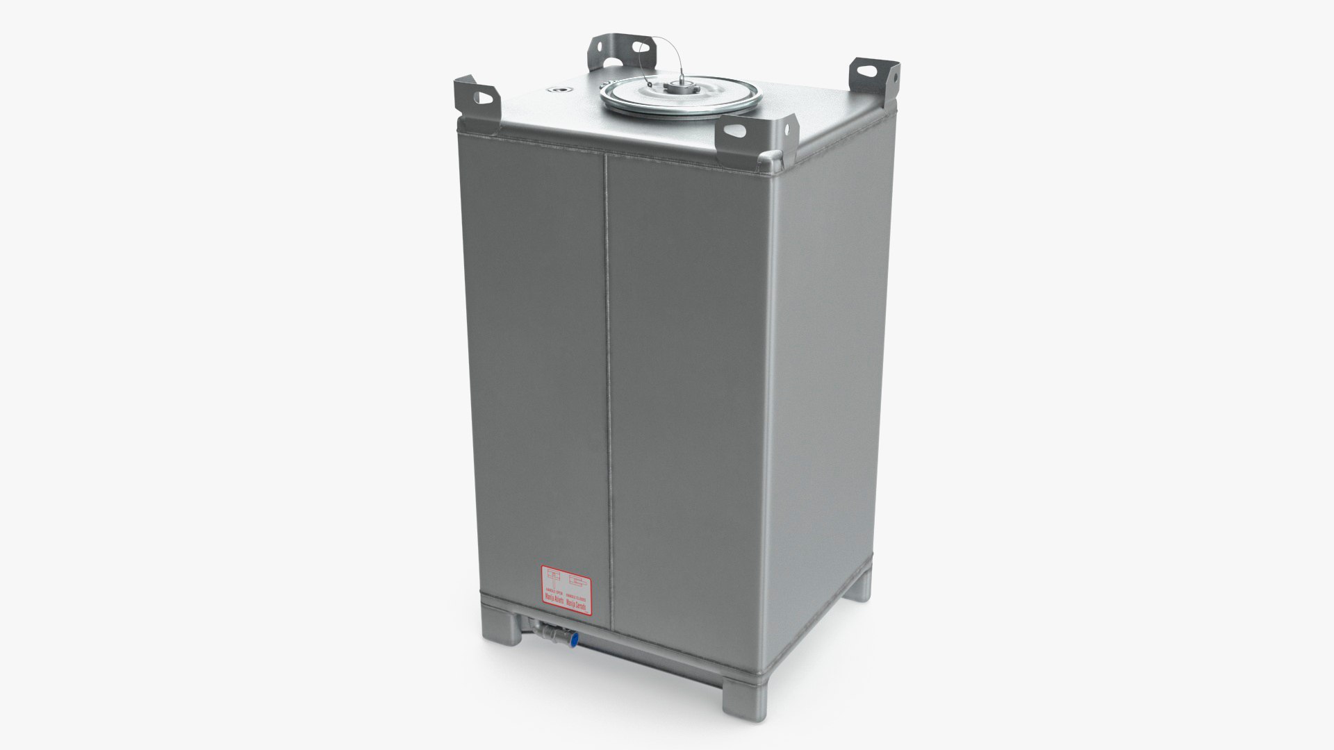 550 Gallon Stainless Steel IBC Container 3D model preview