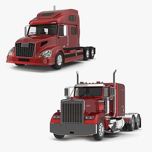 3D trucks semi trailer