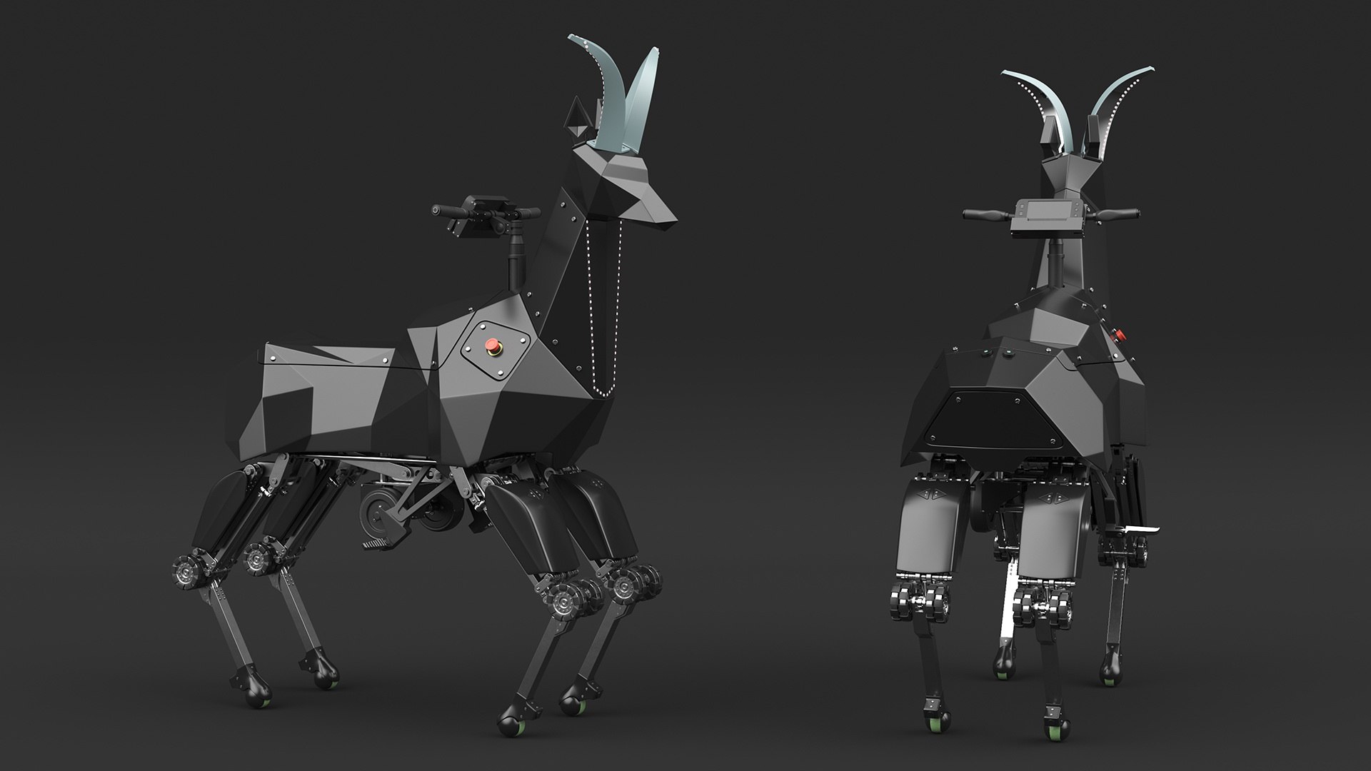 Black Ridable Goat Robot Rigged For Cinema 4D Model - TurboSquid 2233016