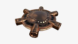 3D Alien Spaceship UFO J06 Copper - Sci Fi Spacecraft Design