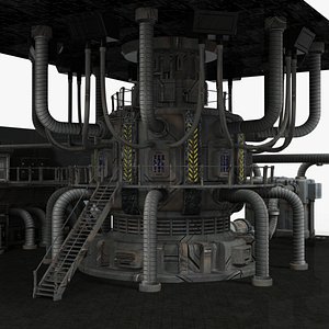 3D Nuclear Reactor low-poly 3d model model