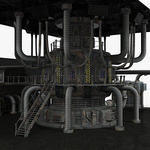 Nuclear Reactor low-poly 3d model
