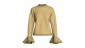 3D Girls Flared-Sleeve Sweatshirt model