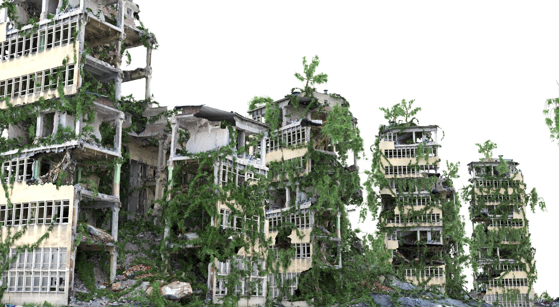 Apocalyptic Buildings Pack 2 3D Model - TurboSquid 2283109
