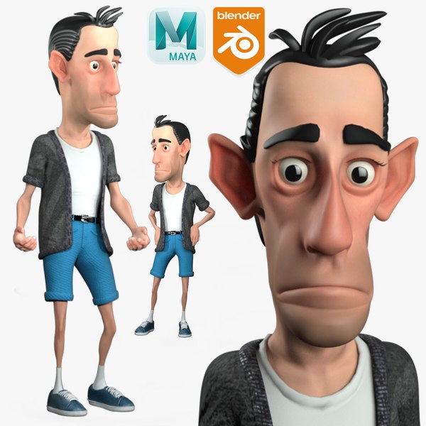 Cartoon Rigged Man-joey Character 3D Model 3D