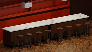 Full Scene Bar Stool 3D model