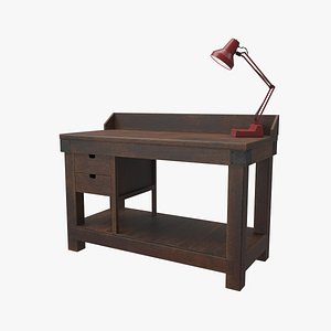 3D model old work bench