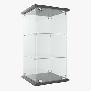 Store Frameless Counter Top Tower Glass Showcase 3D