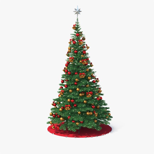 christmas tree silver star 3D model