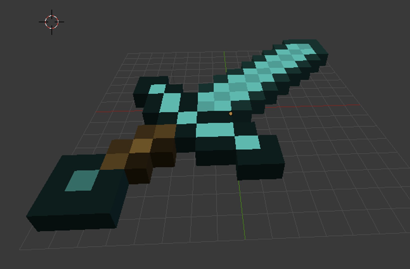 3d model of minecraft sword diamond