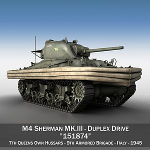 m4 sherman mk iii 3d model