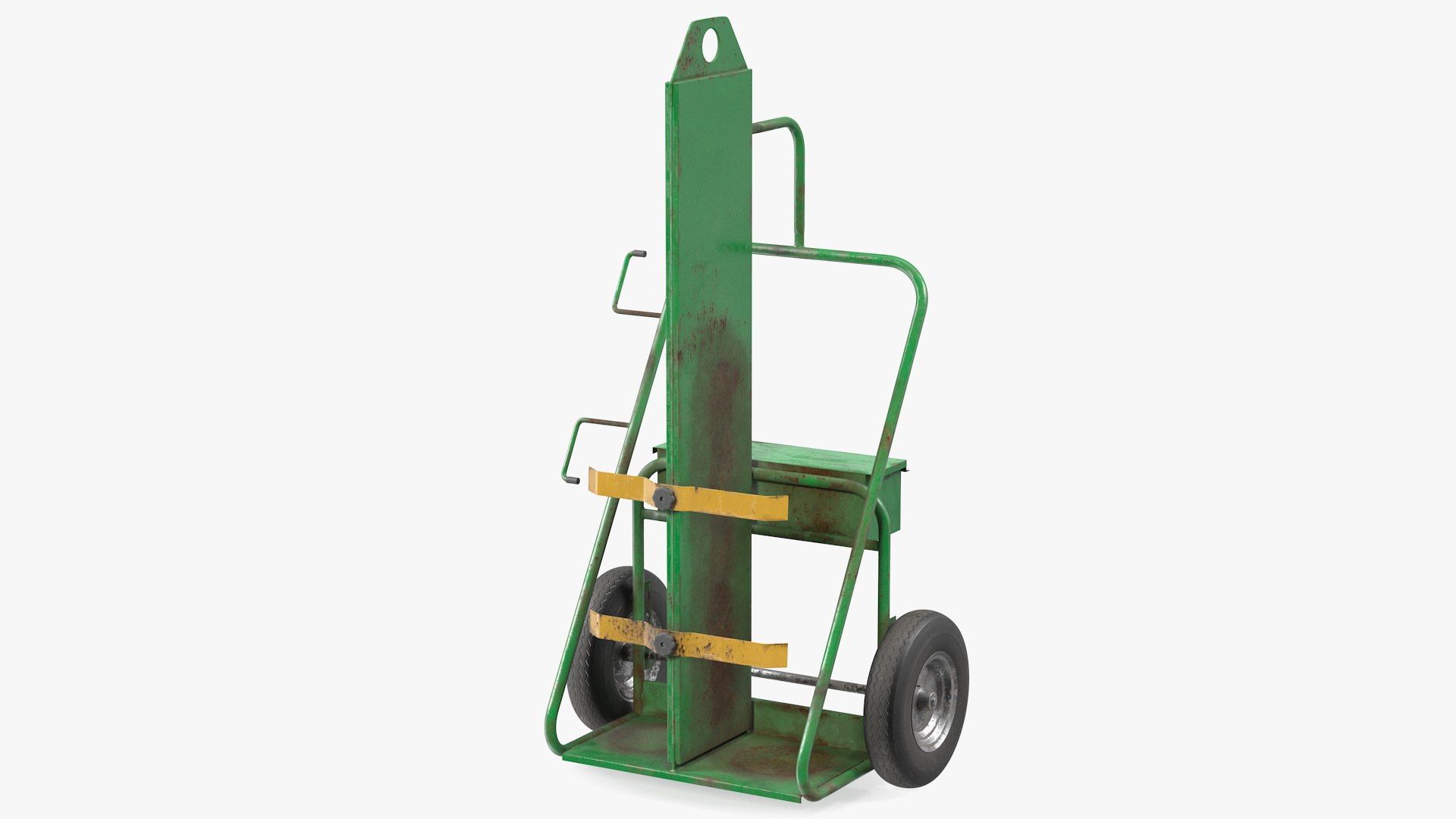Dual Cylinder Gas Welding Cart Old 3D model preview