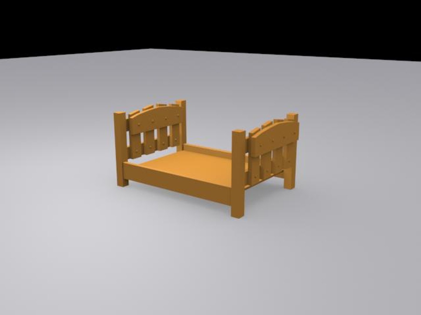 free simple bed frame 3d model