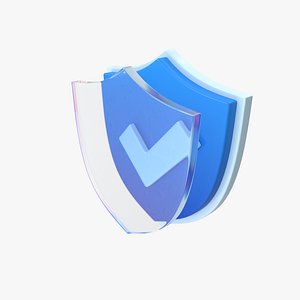 Shield Safe Icon Cartoon model