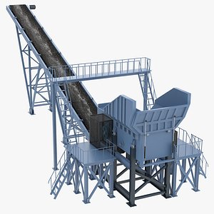 3D Hydraulic Cone Crusher Machine model