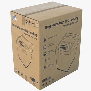 3D Cardboard Box Big HD model
