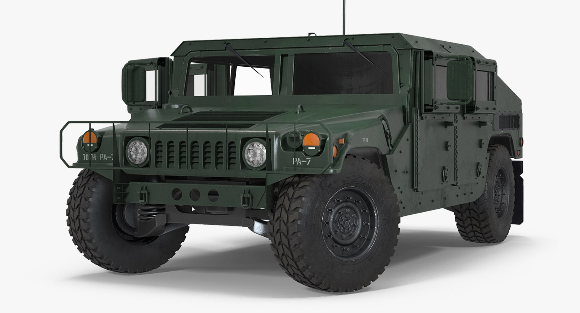 Humvee M1151 Rigged 3D model preview