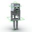 Minecraft Skeleton Rigged for Maya