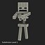 Minecraft Skeleton Rigged for Maya