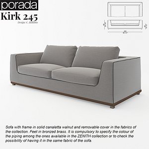 3d porada kirk 245 sofa model