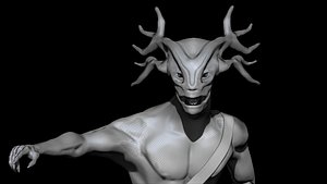 3D Antler Man Human Deer Centaur - Posed