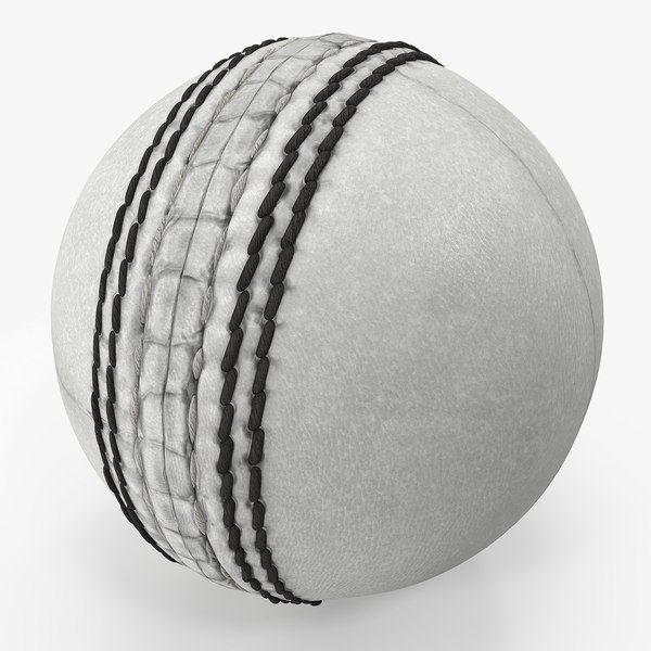 3D Cricket Ball White