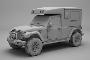 3D jeep wrangler camper
