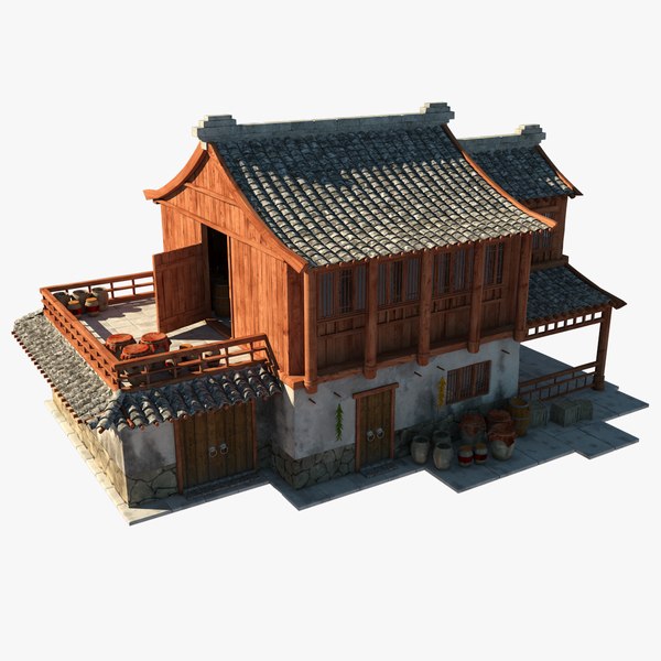 3d model of medieval chinese depot