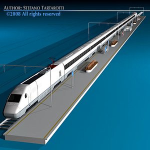 3d model speed train passenger