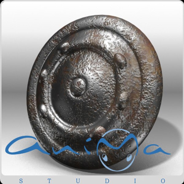 3d model rusty shield