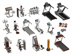 Gym Equipment Collection Fitness Equipment Collection 3D model