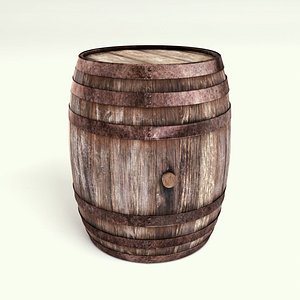 3d model wooden barrel