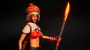 3D Female Red Mage model