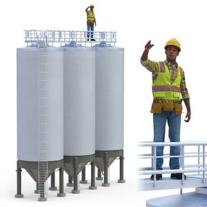 Silo Fermentation Tanks Worker