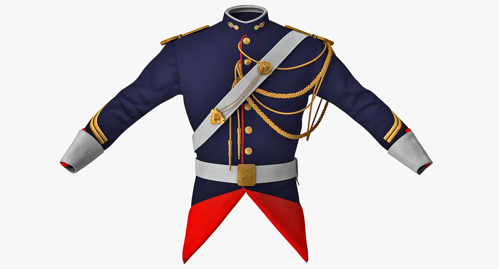 French Cuirassier Officers Jacket 3D model preview