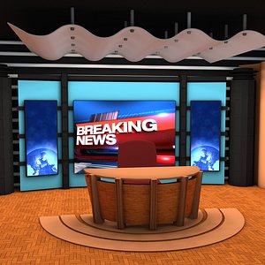 news studio 3d model